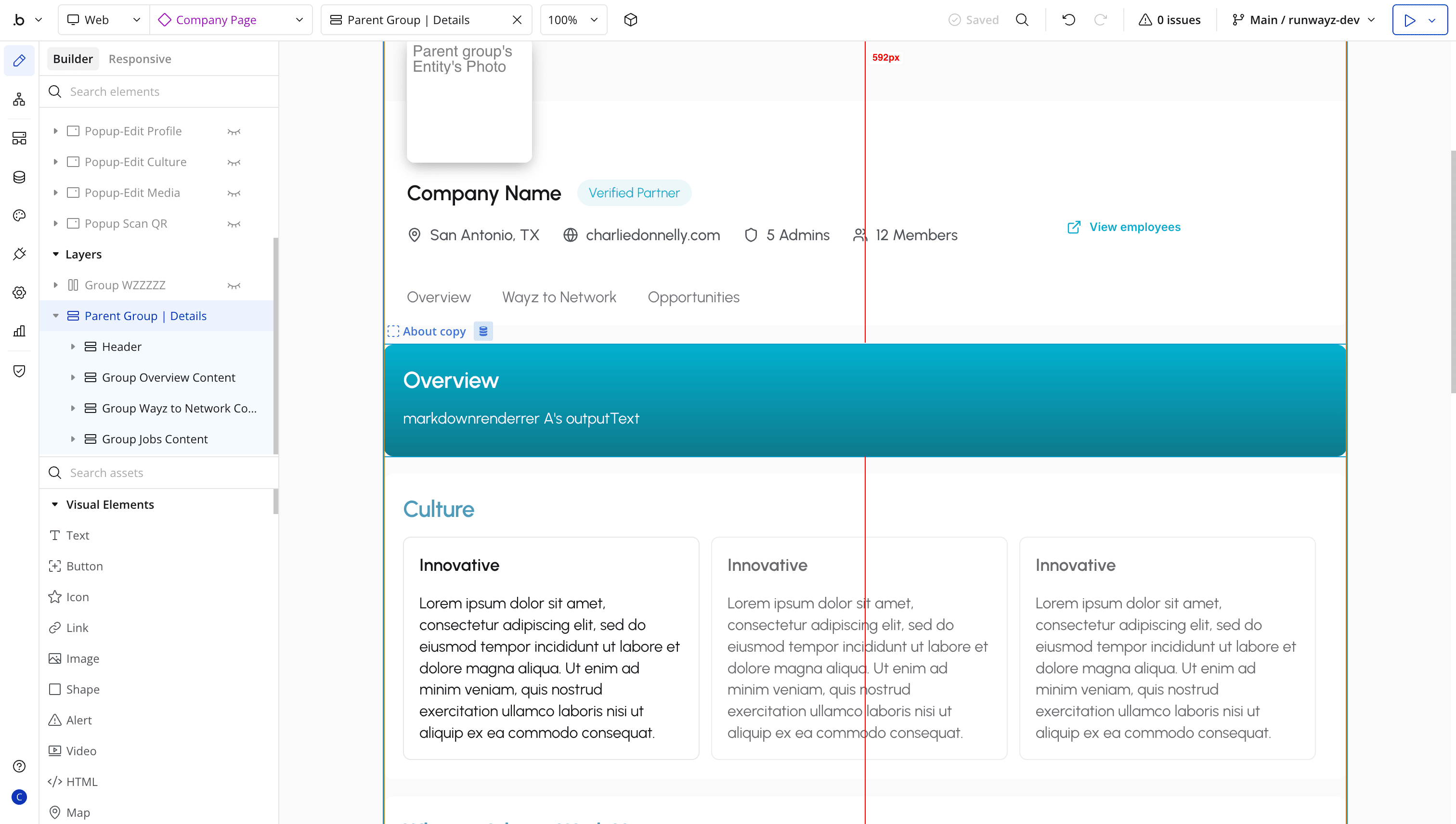 new company page